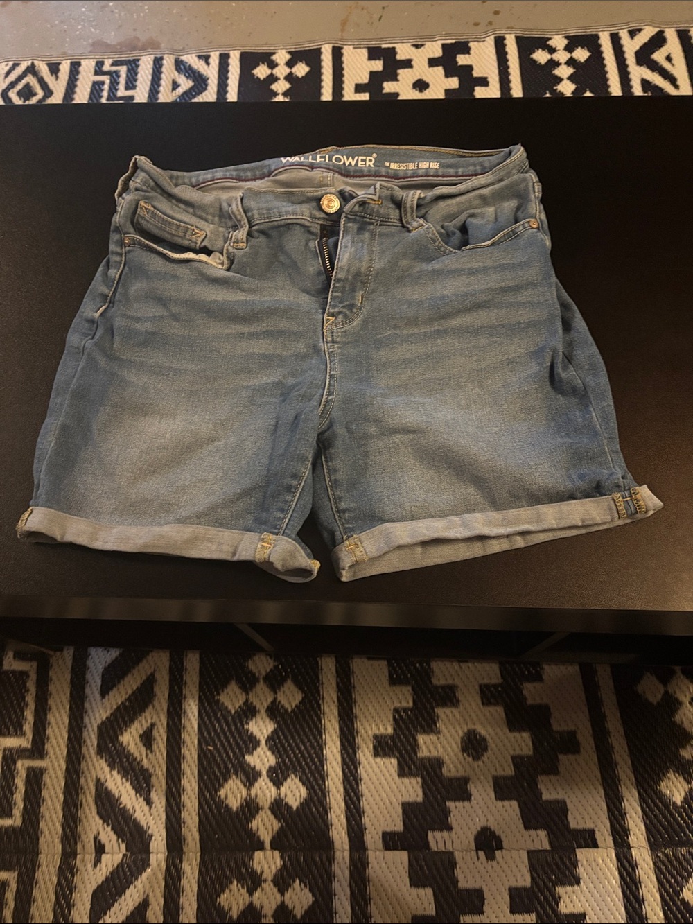 Wildflowers Light Wash Denim Roll-Cuff Shorts